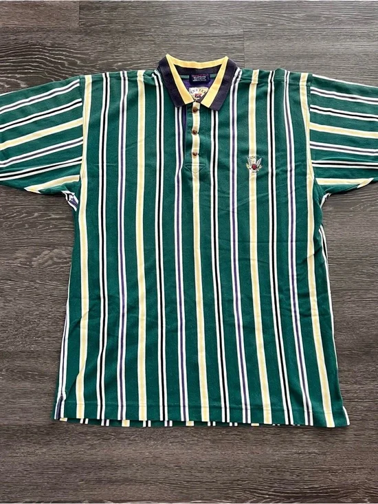 Vintage 90s Cutter & Buck USGA Striped Polo Shirt - Picture 1 of 10